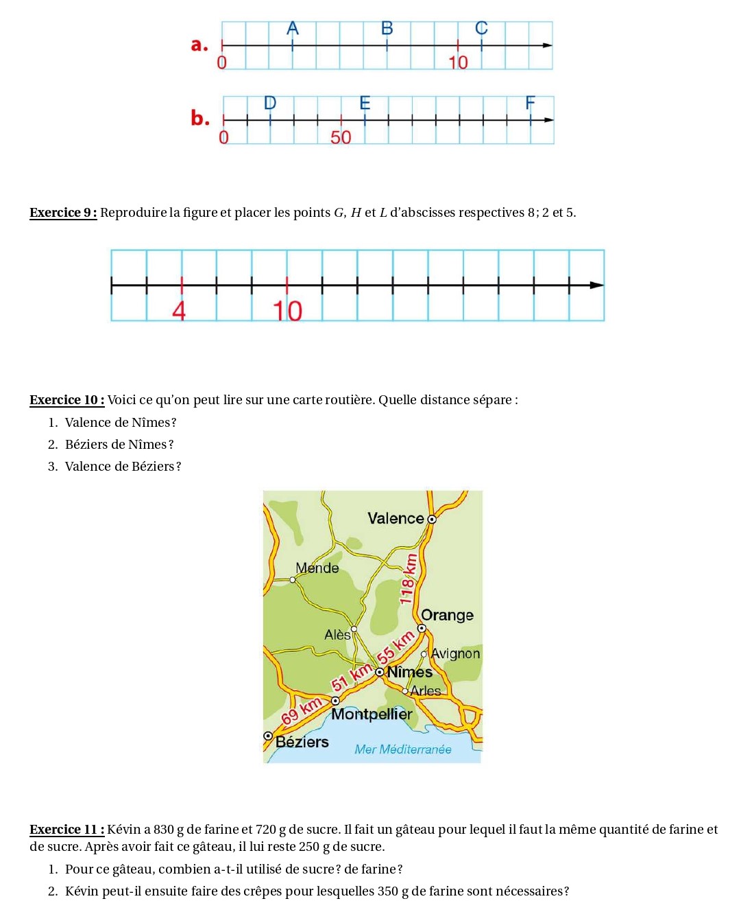 exercices corrigés sur les nombres entiers 6ème